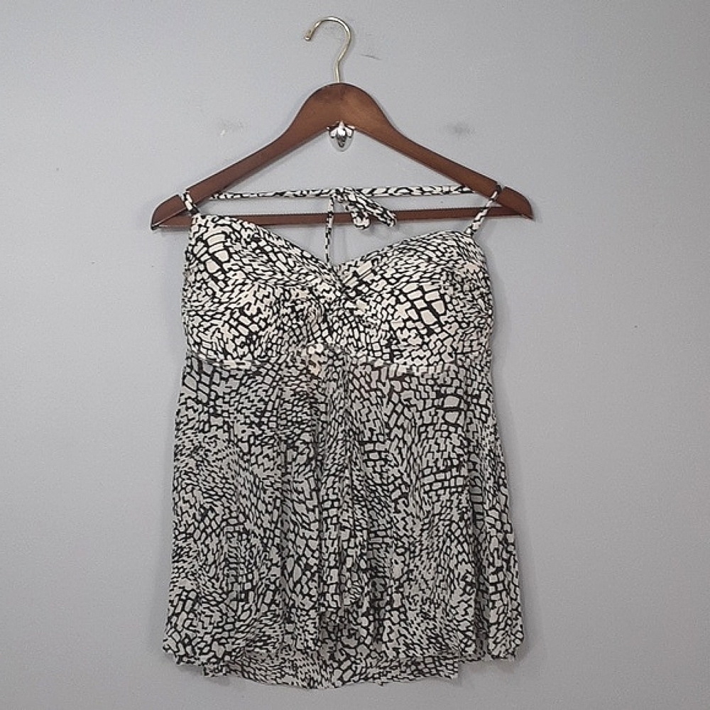 Merona Animal Print Halter Top Swim Suit
